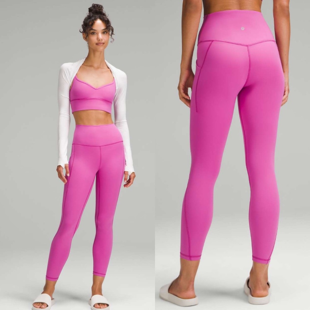 Lululemon Align High Pant Leggings 25” Pockets Pow Pink Tone Size 14 NWT - Picture 2 of 10
